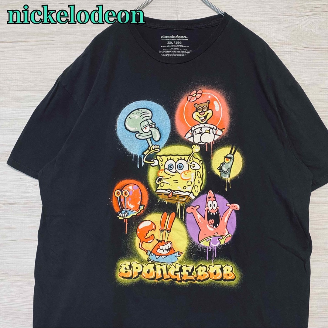 レア ◆スポンジ・ボブ Tシャツ ブラック メンズ2XL
