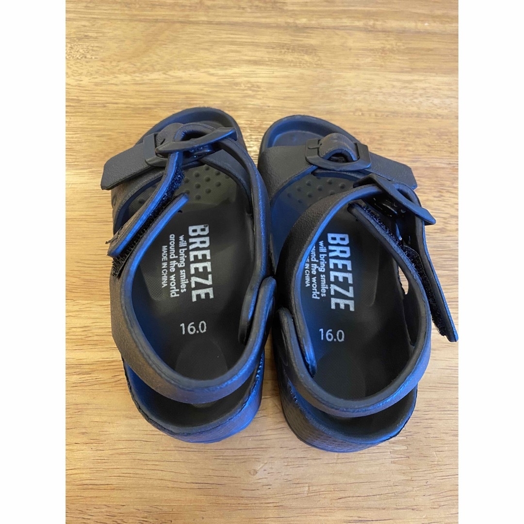 BREEZE(ブリーズ)のBREEZE サンダル　16.0 ブラック　 キッズ/ベビー/マタニティのキッズ靴/シューズ(15cm~)(サンダル)の商品写真
