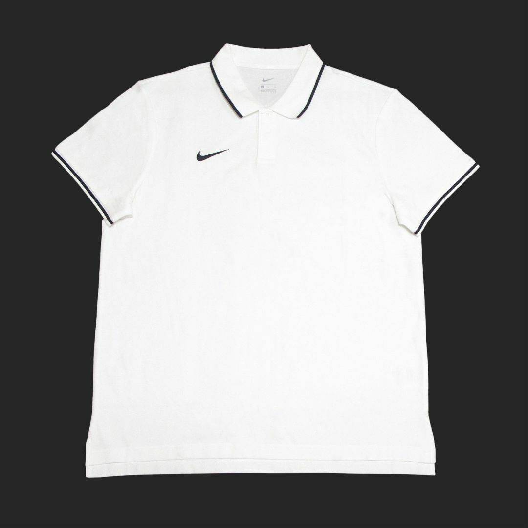 ★新品★ナイキ★鹿の子ポロシャツ (White/Black/XL)