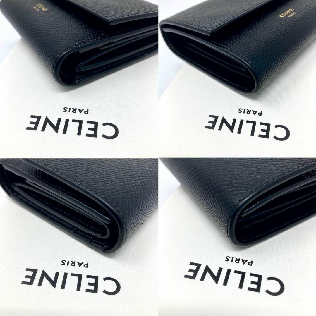 未使用級✨セリーヌ スモールトリフォールド 三つ折り財布 ブラック レザー 黒財布