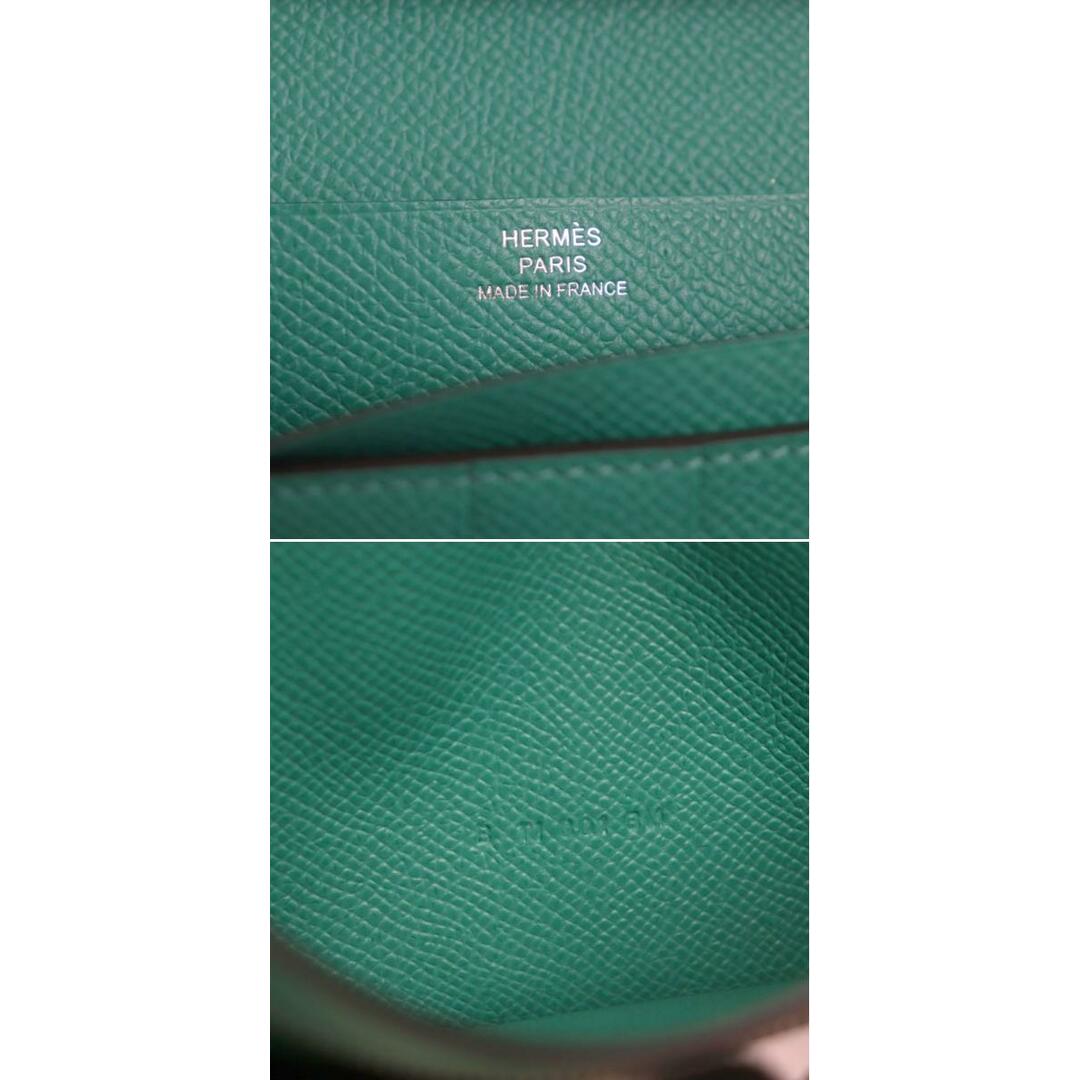 未使用品▼HERMES エルメス ベアンスフレ ヴォーエプソン レザー 2つ折り長財布 セレステ×ヴェルジェイド シルバー金具 B刻印 箱付き