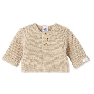 プチバトー(PETIT BATEAU)のちい様専用☆12M プチバトー ガーター編みニットカーディガン(カーディガン/ボレロ)