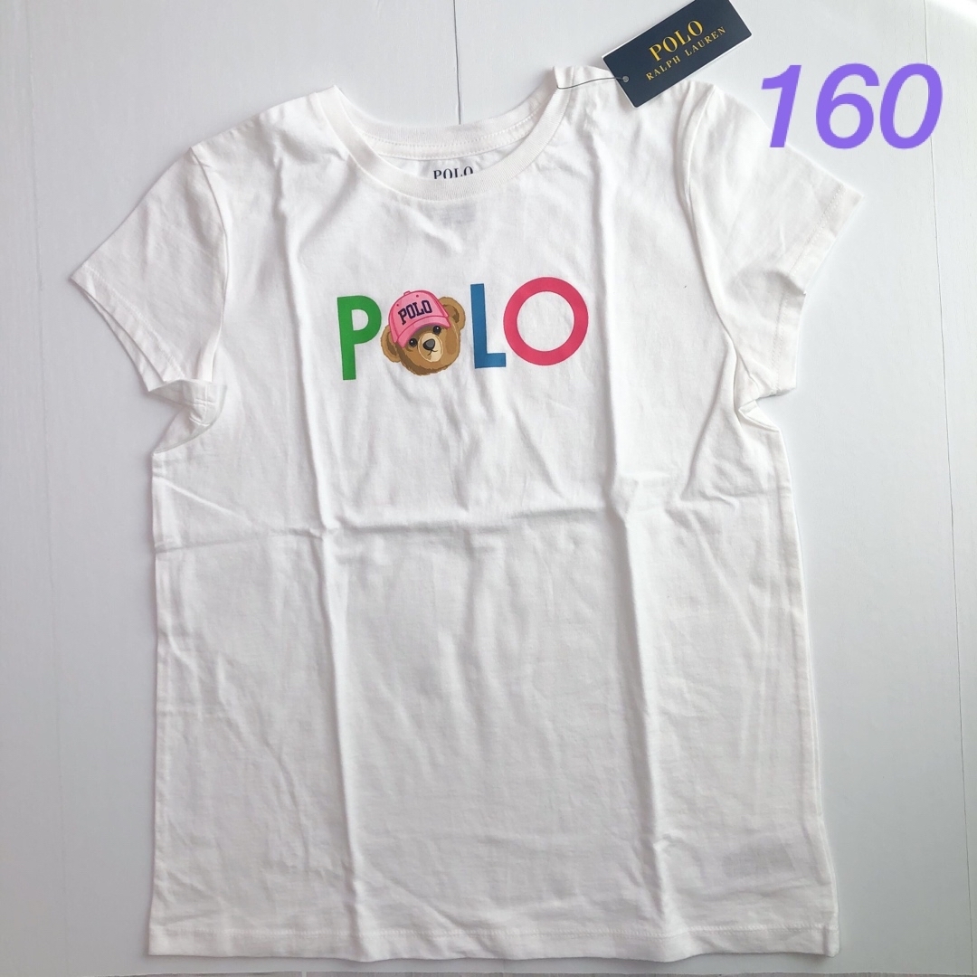 POLO RALPH LAUREN(ポロラルフローレン)のラスト1点◆ラルフローレン ガールズロゴ半袖Tシャツ  ホワイト XL/160 キッズ/ベビー/マタニティのキッズ服女の子用(90cm~)(Tシャツ/カットソー)の商品写真