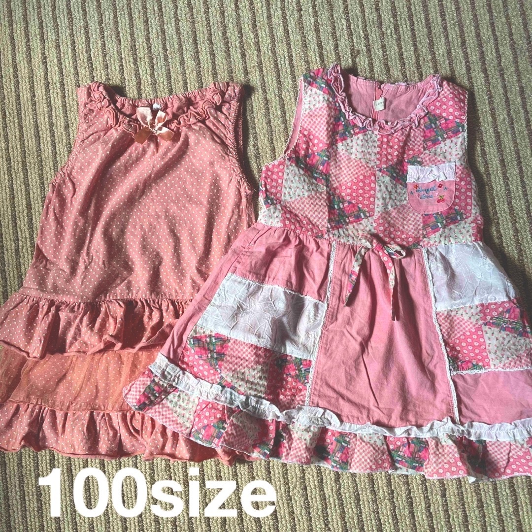 ピンク/ワンピース 100サイズ キッズ/ベビー/マタニティのキッズ服女の子用(90cm~)(ワンピース)の商品写真