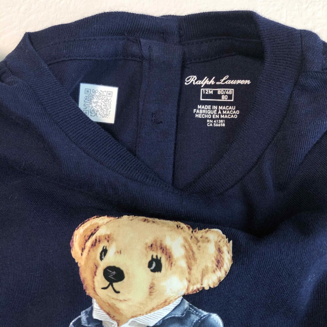 POLO RALPH LAUREN(ポロラルフローレン)の新作◇ラルフローレン ガールズ半袖Tワンピース ネイビー 12M/80 キッズ/ベビー/マタニティのベビー服(~85cm)(ワンピース)の商品写真