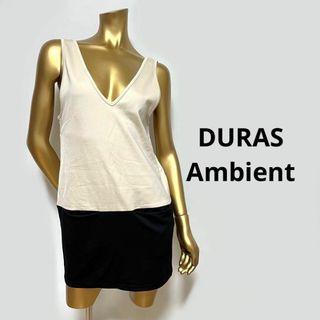 デュラスアンビエント(DURAS ambient)の【2989】DURAS Ambient ポケット付き バイカラー ワンピース F(ミニワンピース)