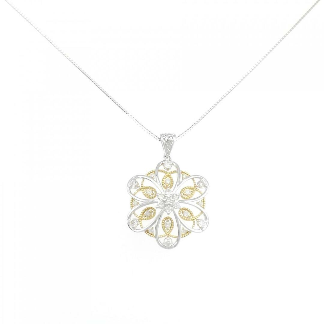 K18WG/K18YG フラワー ダイヤモンド ネックレス 0.45CT - nayaabhaandi.com