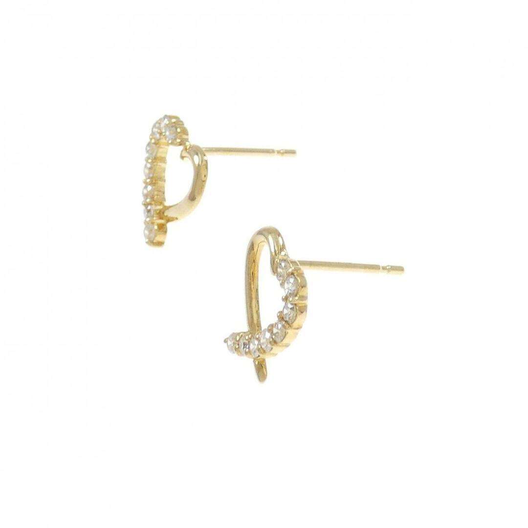 K18YG ハート ダイヤモンド ピアス 0.20CT