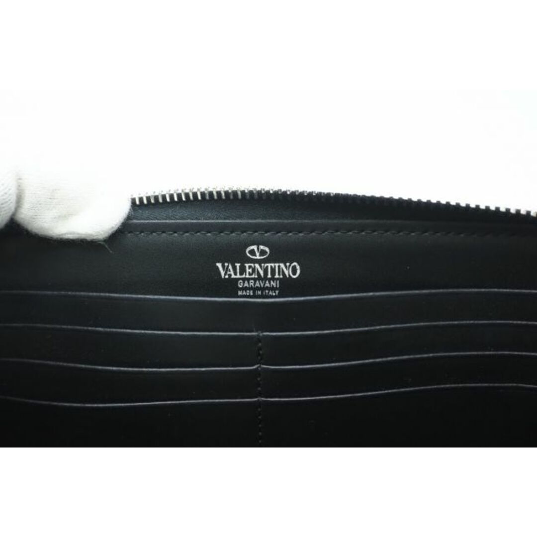VALENTINO バレンチノ スタッズ 長財布 ラウンドファスナー 黒金