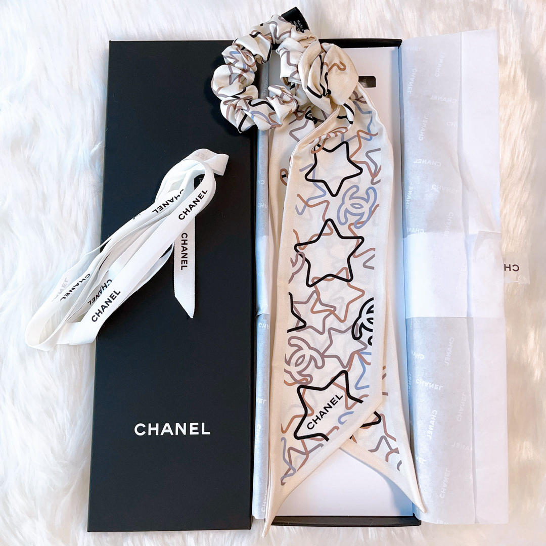 CHANEL シャネル シュシュ ツイリー ココマーク シルク スカーフ 新品