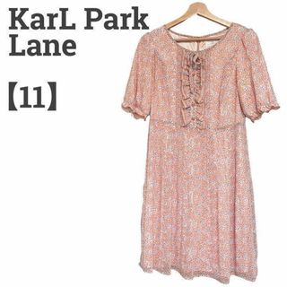 カールパークレーン(KarL Park Lane)のカールパークレーン レディース【M相当】ワンピース♡フェミニン 総柄♡ピンク(ひざ丈ワンピース)