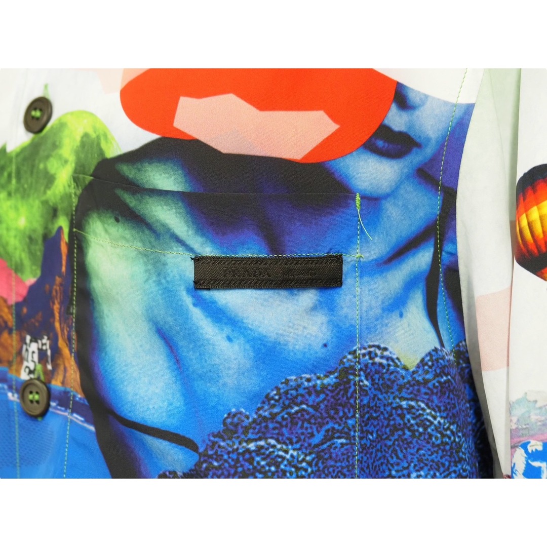 PRADA(プラダ)のPRADA プラダ 半袖シャツ 18SS アロハシャツ グリーン マルチカラー UC305 S181 サイズM 美品 中古 52541 レディースのトップス(シャツ/ブラウス(半袖/袖なし))の商品写真