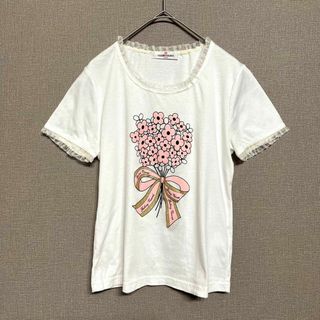 ギャラリービスコンティ(GALLERY VISCONTI)のギャラリービスコンティ レディース【M相当】半袖カットソー Tシャツ 綿 白(カットソー(半袖/袖なし))