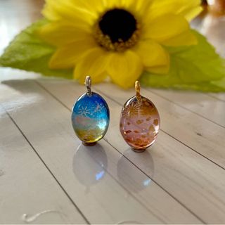 レジン ハンドメイド 花火 2個(ネックレス)