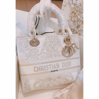 クリスチャンディオール(Christian Dior)の【美品】lady d-lite toile de joui M(ハンドバッグ)