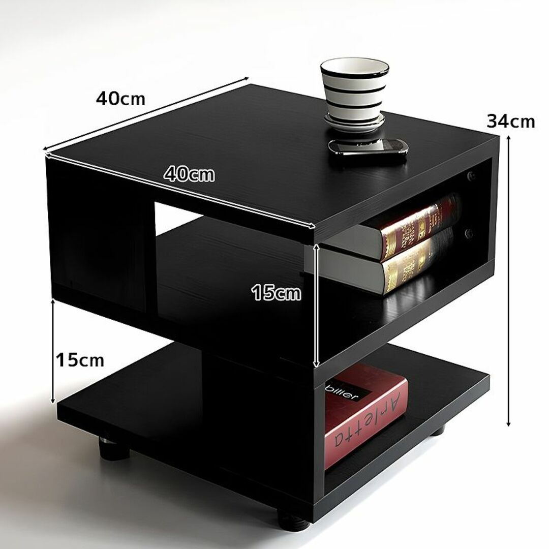 サイドテーブル 北欧 ミニテーブル 3段 テーブル おしゃれ SD-19BK 6