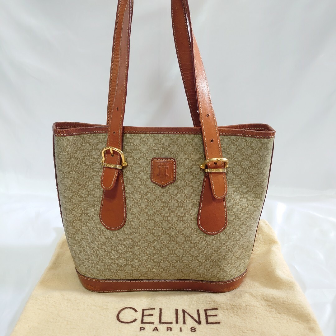 CELINE マカダム柄 トートバッグ ハンドバッグ - トートバッグ