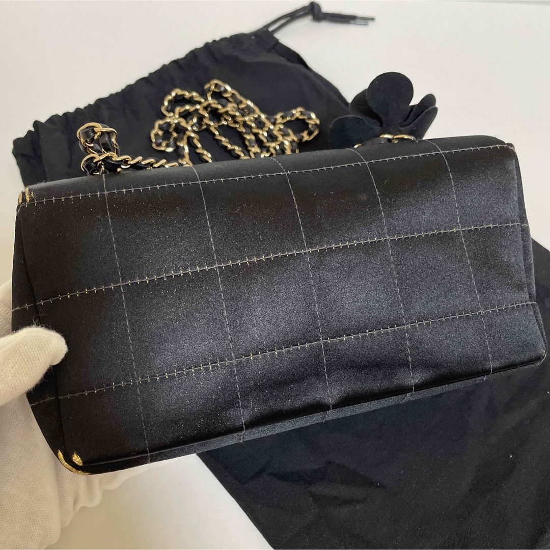 ★美品 シャネル ショルダーバッグ カメリア チョコバー ミニバック ブラック