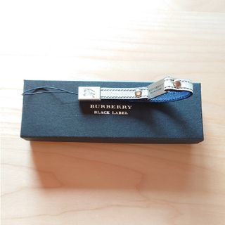 バーバリーブラックレーベル(BURBERRY BLACK LABEL)のBURBERRY BLACK LABEL WHITE×NAVY 牛革ストラップ(その他)