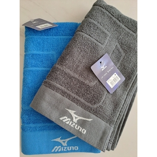 ミズノ(MIZUNO)のミズノ　スポーツタオル　ブルー &ブラック　2枚セット(タオル/バス用品)