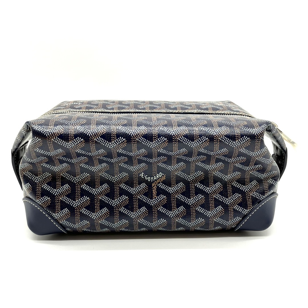 ☆美品 GOYARD ゴヤール ボーイング25 ポーチ PVC×レザー ネイビー セカンドバッグ