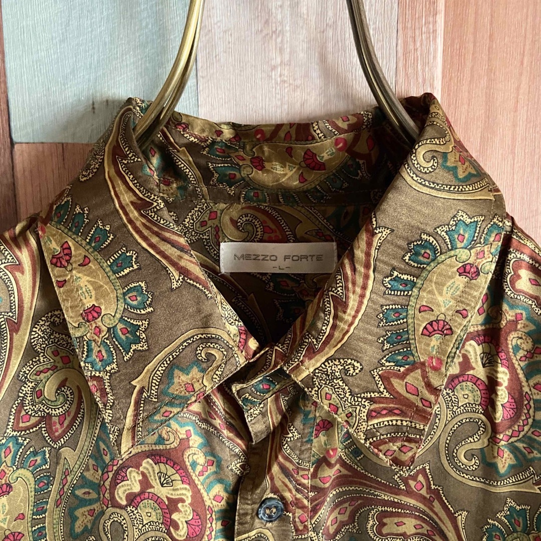 ART VINTAGE - 【希少】vintage古着 シルクシャツ ペイズリー 総柄