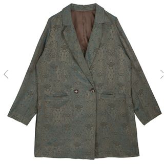 アメリヴィンテージ(Ameri VINTAGE)のMEDI ALICIA JACQUARD JACKET ブルー　完売品(テーラードジャケット)