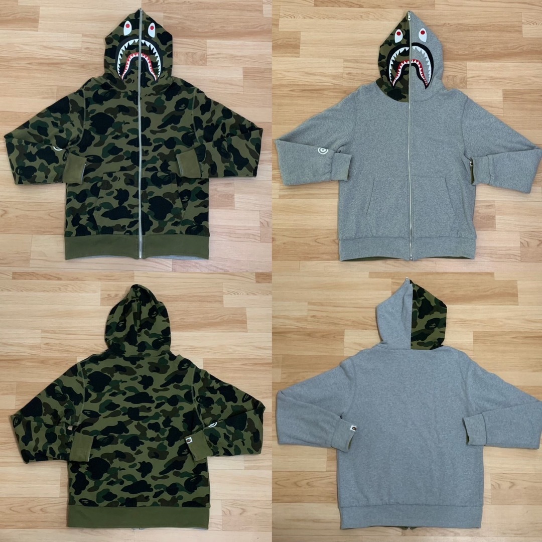 APE BAPE KAWS camo  迷彩　リバーシブル　パーカー　スウェット