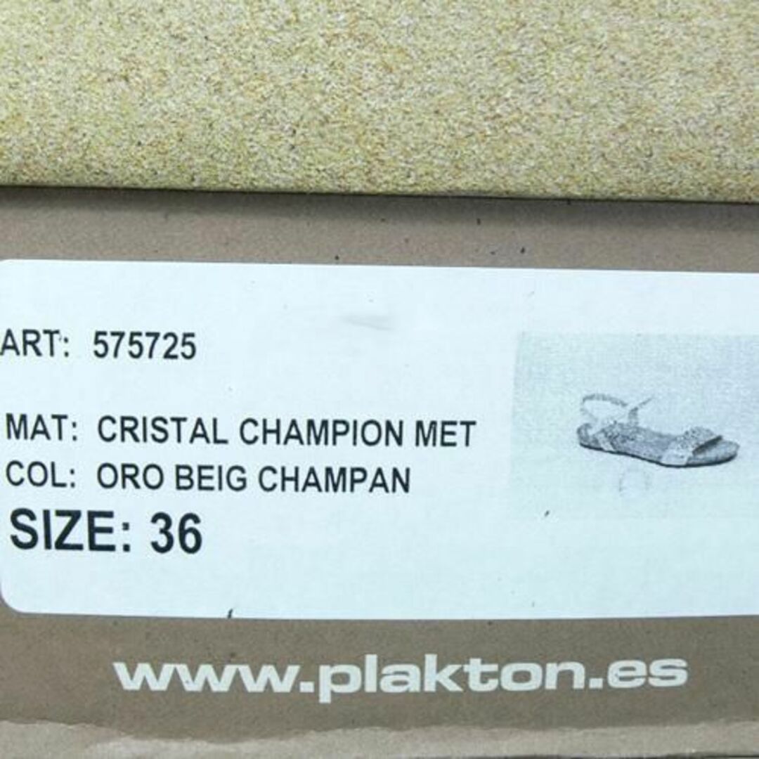 PLAKTON(プラクトン)のPLAKTON プラクトン フラットサンダル 23.0m EU36 GD/BG レディースの靴/シューズ(サンダル)の商品写真