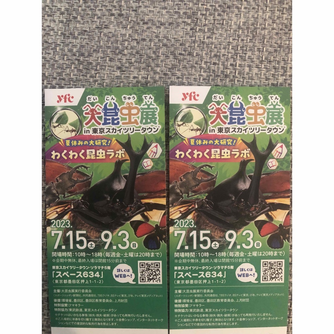 セール開催中最短即日発送 大昆虫展in東京スカイツリータウン 入場券 ペア