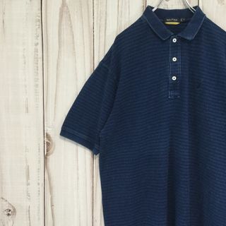 ノーティカ(NAUTICA)の【ノーティカ 半袖ポロシャツ】ロゴ刺繍 ボーダー 3XL相当 ビッグサイズ(ポロシャツ)