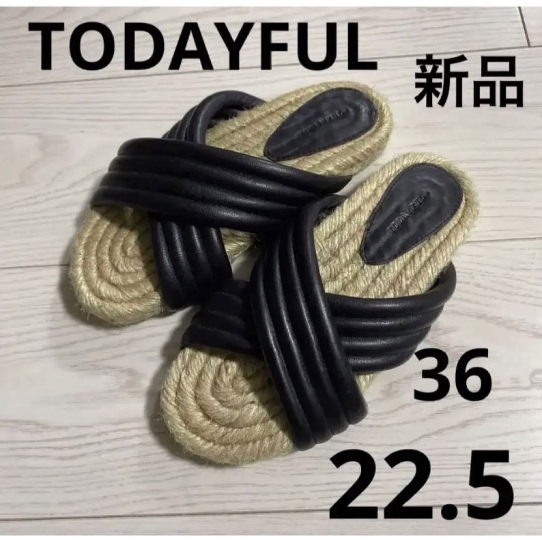 TODAYFUL(トゥデイフル)のトゥデイフル☆クロスレザーサンダル☆22.5 新品 レディースの靴/シューズ(サンダル)の商品写真