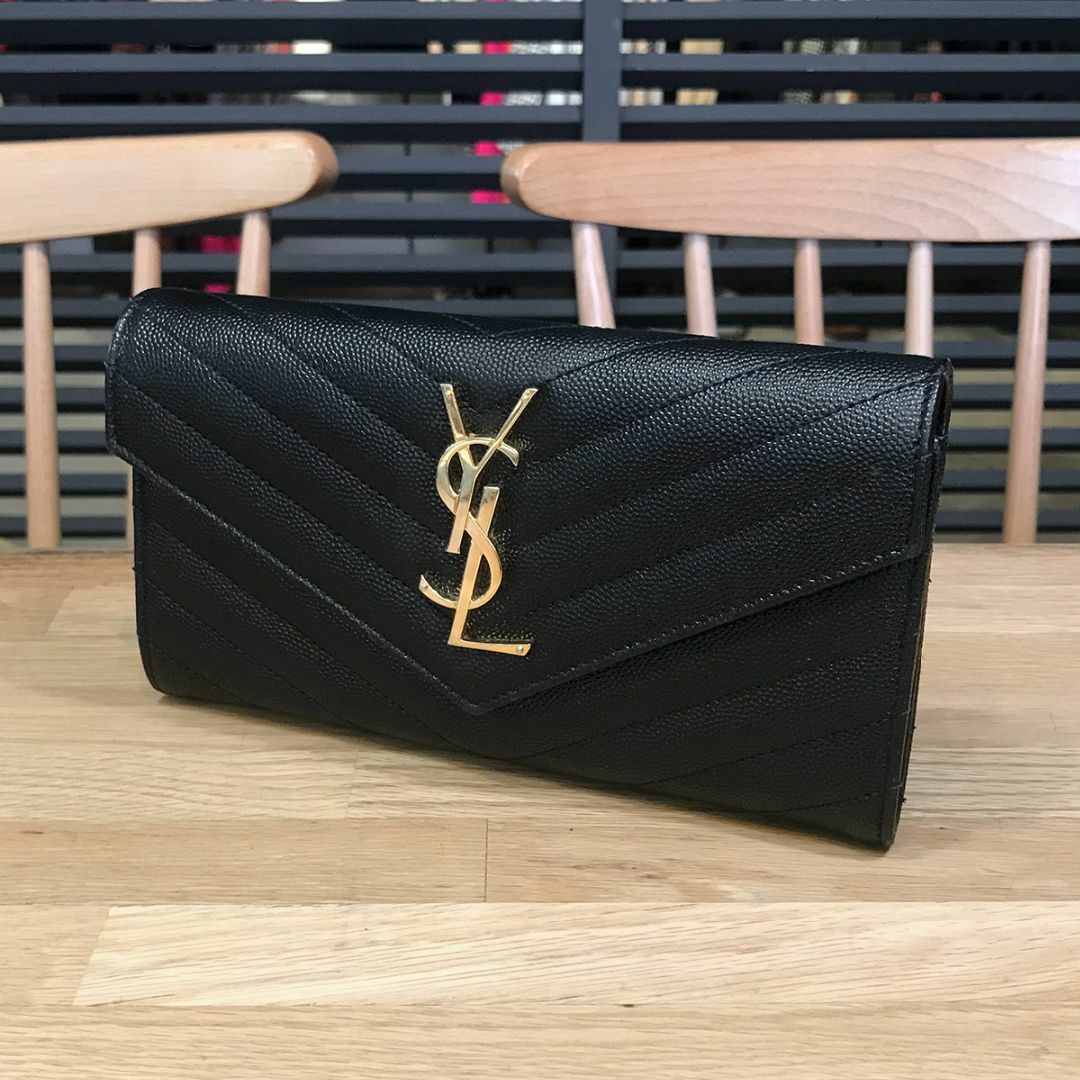 Saint Laurent - 超美品 サンローラン 現行 モノグラム・サンローラン ... Saint Laurent ラージフラップウォレット