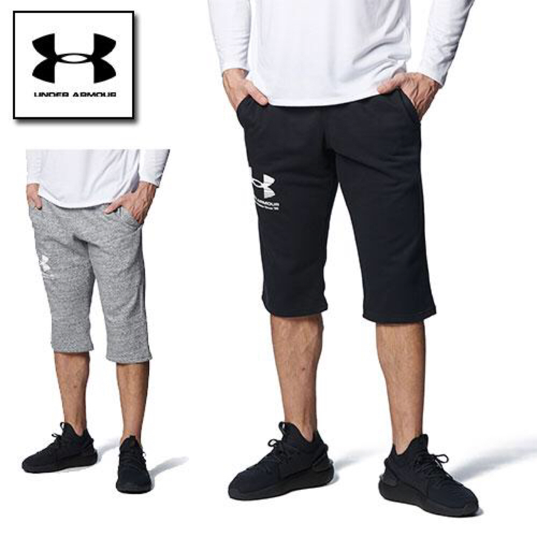 UNDER ARMOUR(アンダーアーマー)のアンダーアーマー  スウェット 七分丈 ライバルテリー 3/4 パンツ　ブラック メンズのパンツ(ショートパンツ)の商品写真