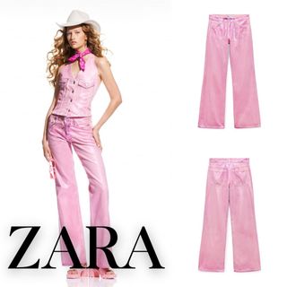 ザラ(ZARA)のZARA　ザラ　BARBIE　バービー　コラボパンツ　38(デニム/ジーンズ)