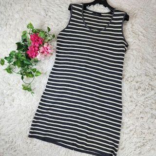 美品 45R バスクボーダーKNITマリンDRESS ワンピース レッド