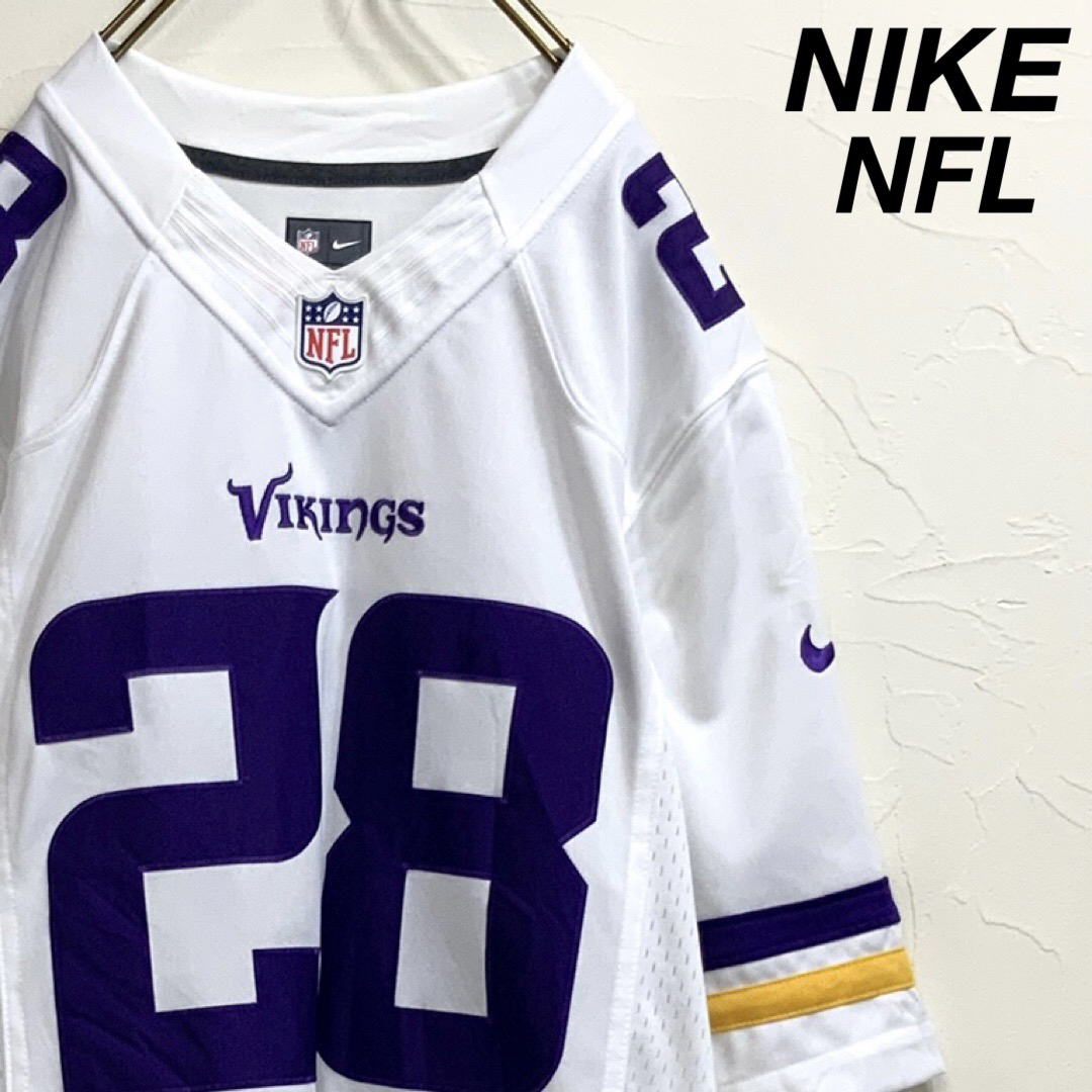 NIKE(ナイキ)のNIKE NFL VIKINGS ゲームシャツ #28 Peterson スポーツ/アウトドアのスポーツ/アウトドア その他(アメリカンフットボール)の商品写真