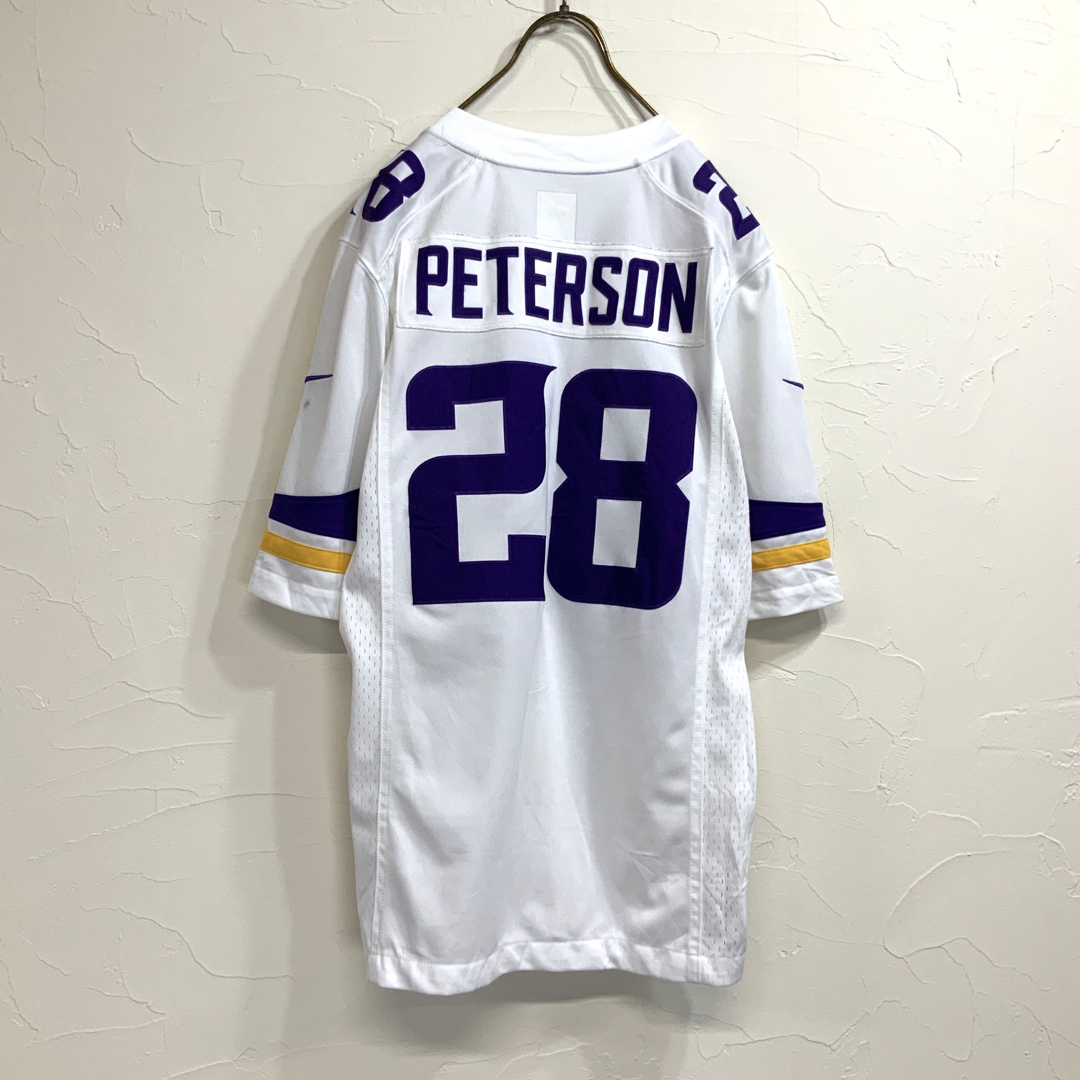 NIKE(ナイキ)のNIKE NFL VIKINGS ゲームシャツ #28 Peterson スポーツ/アウトドアのスポーツ/アウトドア その他(アメリカンフットボール)の商品写真