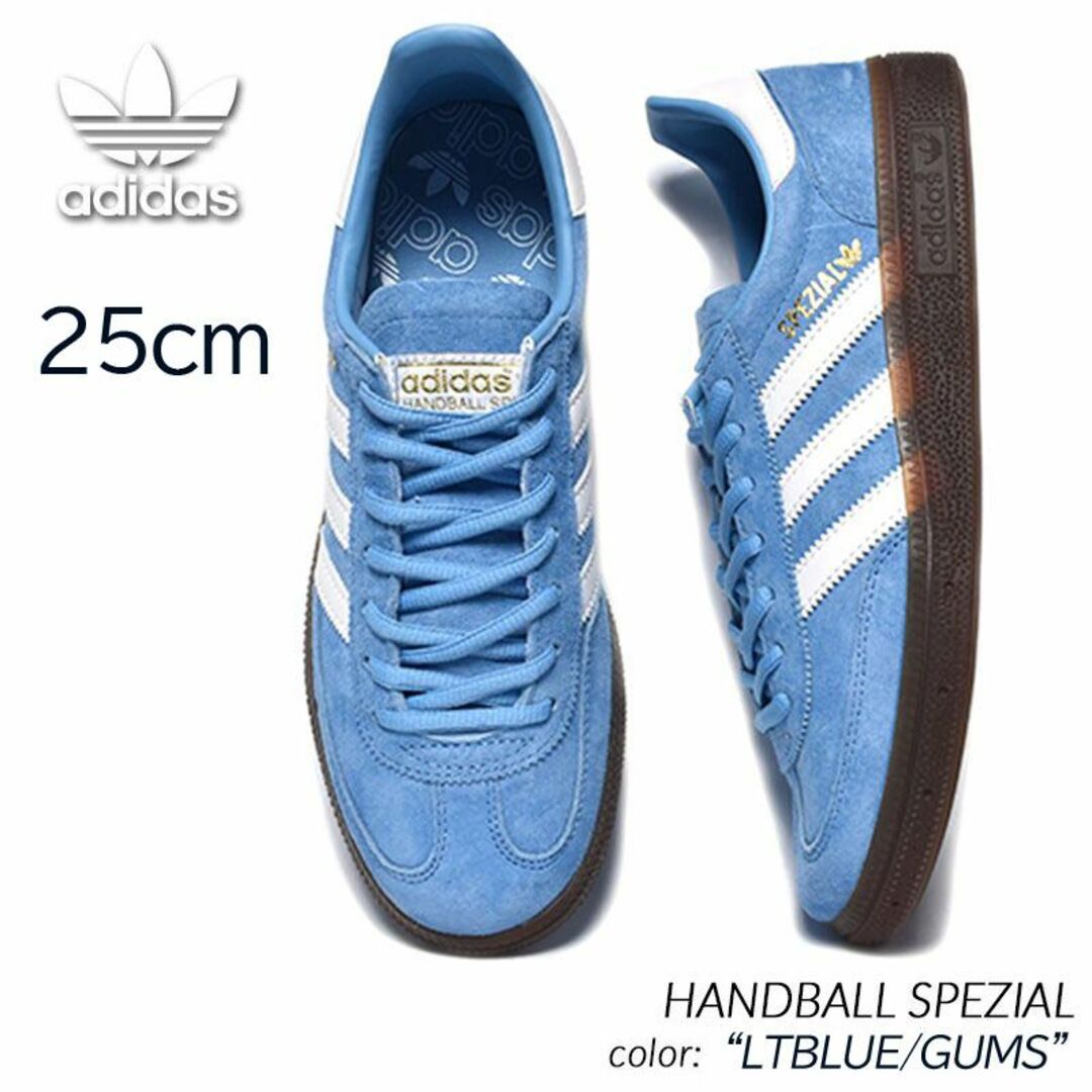 新品】25cm adidas HANDBALL SPEZIAL ライトブルー | www