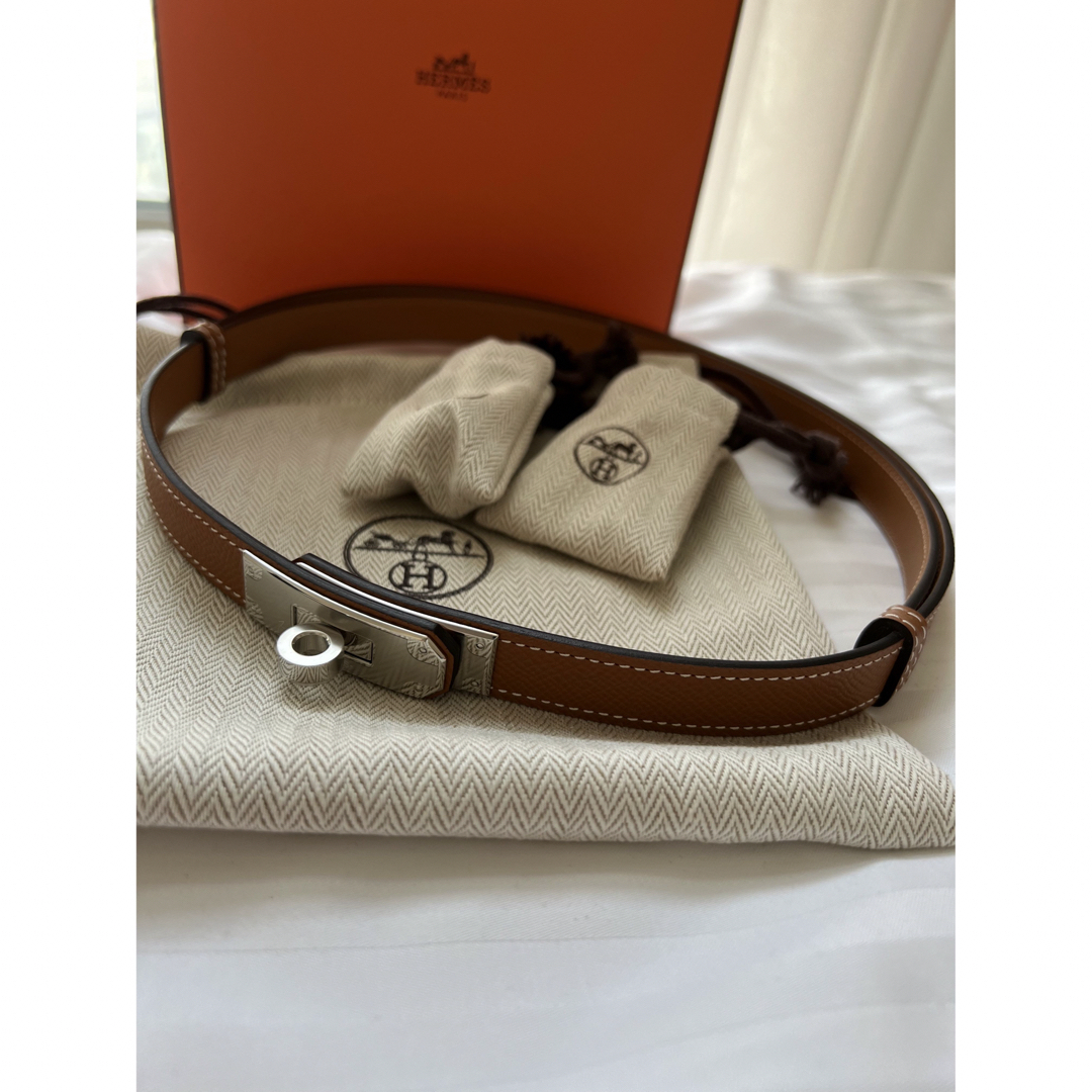 エルメス Hermes ケリーベルト ゴールド シルバー金具 B刻印 新品未