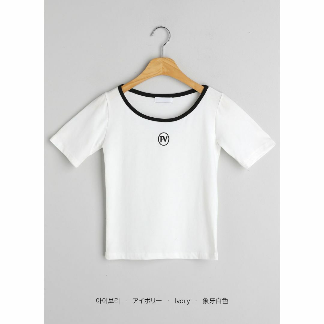 dholic(ディーホリック)のdholic✨即完売FV刺繍配色半袖Tシャツ レディースのトップス(Tシャツ(半袖/袖なし))の商品写真