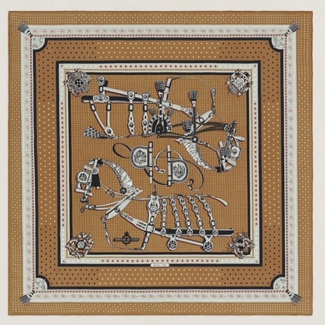 ☆エルメス☆ Hermes カレジェアン / カレ140 バンダナ柄 宮廷の馬具-