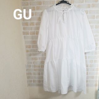 ジーユー(GU)の【本日削除/最終値下】GU フリルネックティアードミニワンピース(ミニワンピース)