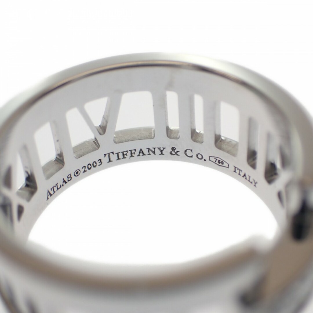 【Aランク】Tiffany＆Co. ティファニー K18WG アトラスオープン リング 指輪 ダイヤモンド 3PD ゲージ棒約10号 レディース ジュエリー【ISEYA】