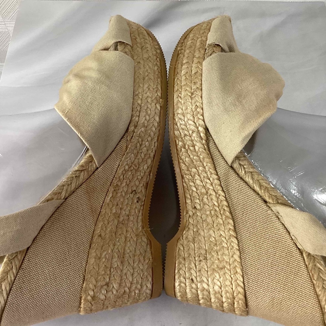 スペイン製　ウエッジサンダル　ベージュ レディースの靴/シューズ(サンダル)の商品写真