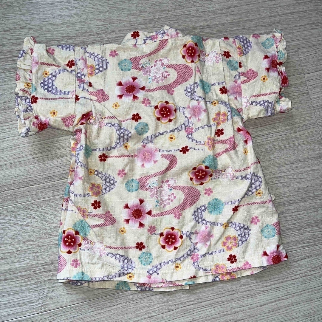 甚平 女の子 浴衣 90cm キッズ/ベビー/マタニティのキッズ服女の子用(90cm~)(甚平/浴衣)の商品写真