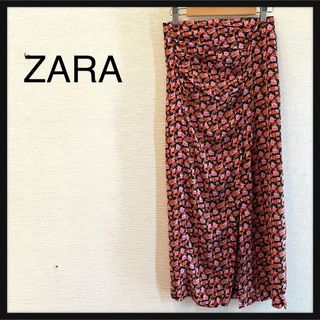 ザラ(ZARA)の新品　ZARA  ロングスカート  スリット入り　花柄　リバティ柄(ロングスカート)