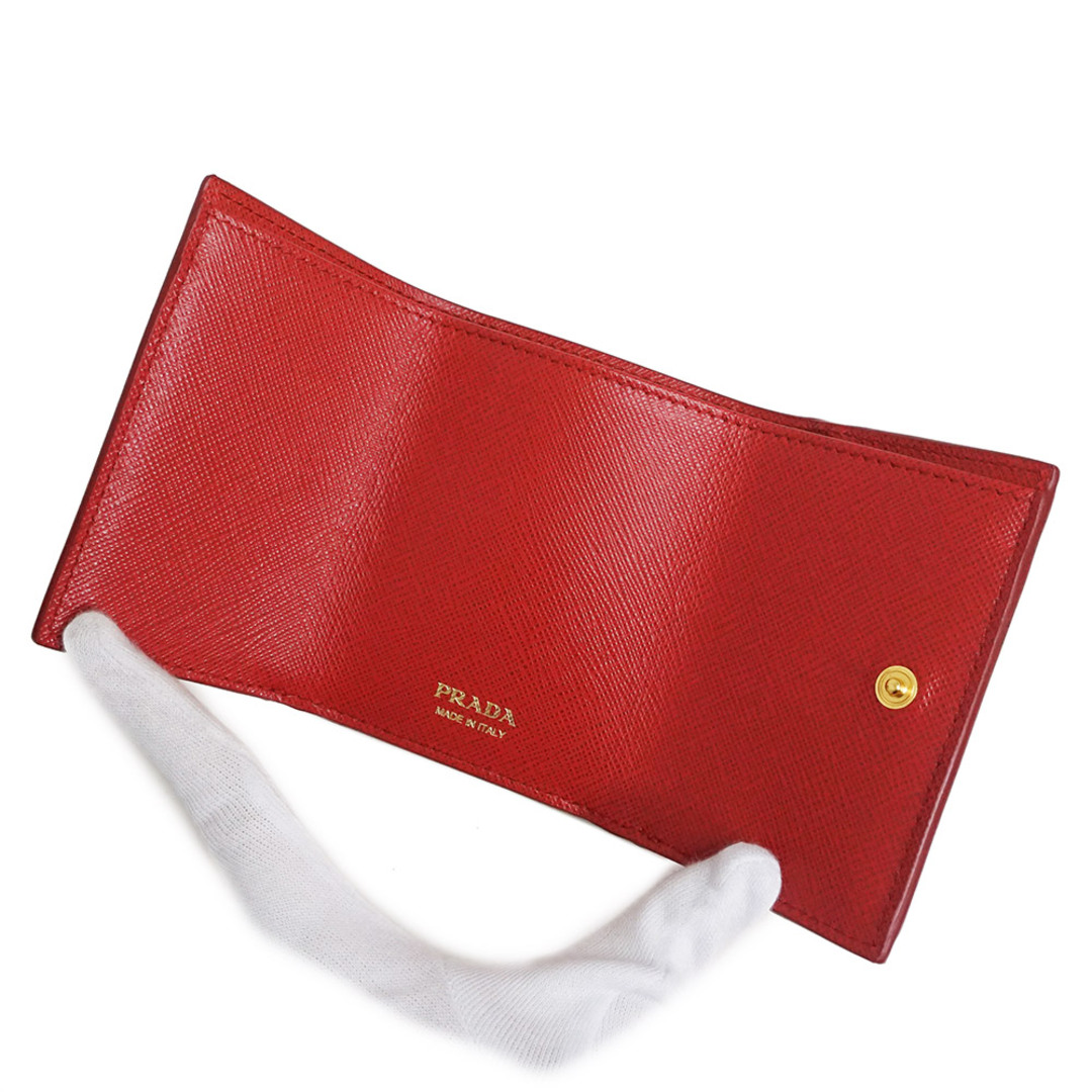 PRADA - プラダ サフィアーノ メタル コンパクト 三つ折り財布 レザー