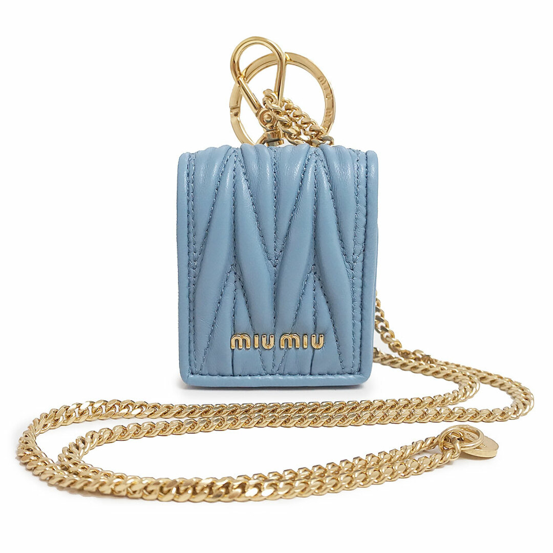 miumiu ショルダーバッグ ピンク ゴールド ギャザー ラムスキン レザー