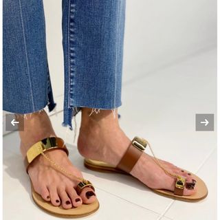 ドゥーズィエムクラス(DEUXIEME CLASSE)のMUSE de deuxiem カサディGOLD CHAIN SANDALS37(サンダル)